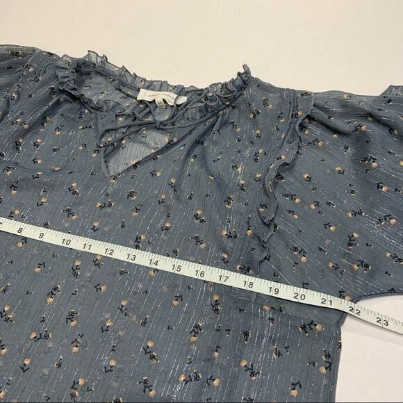 anthro Guest Editor Sheer Metallic Long Sleeve - Picture 9 of 12